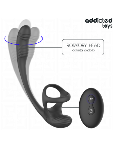 ADDICTED TOYS PLUG ANAL VIBRACIAN Y WAVING 360Aº Y ESTIMULADOR TESTACULOS